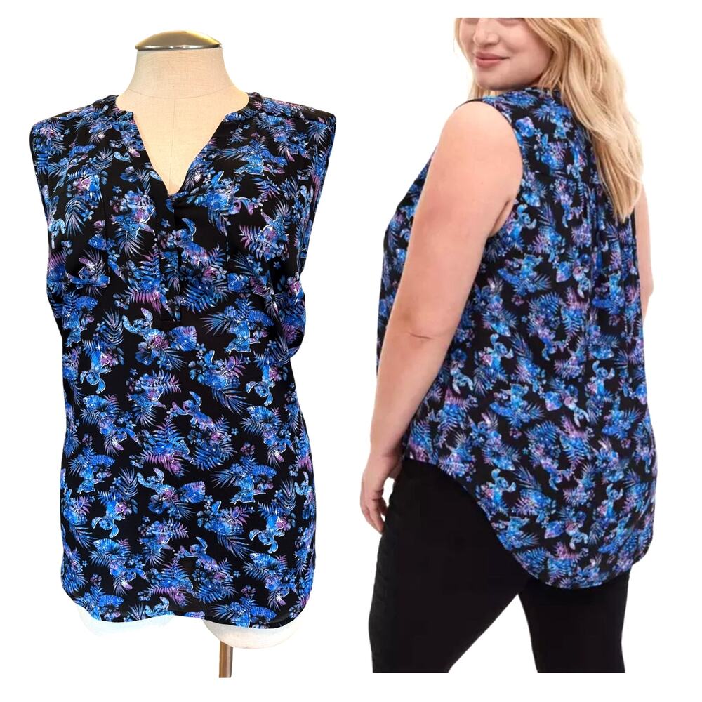 Torrid 3 (3X 22/24) Disney Lilo and Stitch Georgette Hawaiian Harper Tank Top
